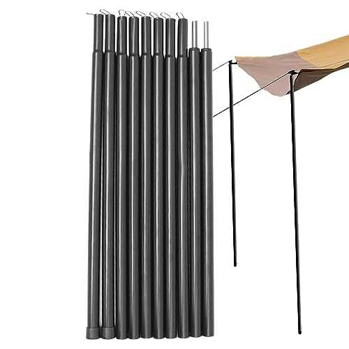 Zankie Tent Tarp Poles - Set Of 2 Telescopic Adjustable Painted Iron Pipe Camping Tent/Awning Poles,Tent Accessories 200cm