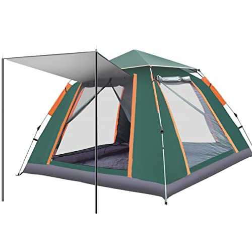 Qisan Hydraulic Dome Tent Automatic Camping Tents 3-4 Person Canopy with Carrying Bag Easy to Set up and Package for Outdoor Garden Backpacking Hiking