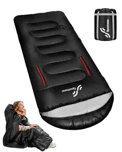 Outdoor Sleeping Bag - 200 x 85 cm Blanket Sleeping Bag 3-4 Seasons Camping Sleeping Bag for Adults and Children Easy to Carry Warm Sleeping Bag with Armhole
