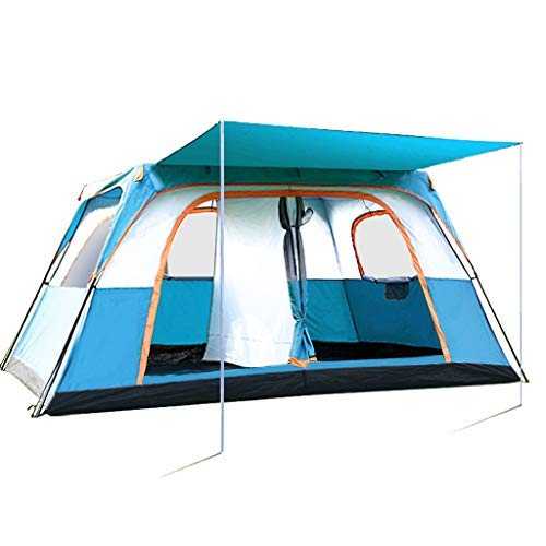 Tent Windproof Waterproof Camping Tent Fully Automatic Waterproof Camping 5-8 People Two Rooms Family Tent Backpack Tent Easy to Install and Package Outdoor Camping Supplies Easy Large Capacity