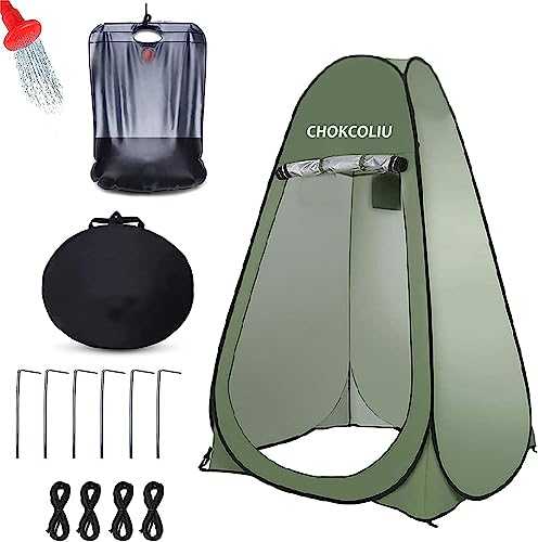NC Pop Up Privacy Tent - 4' x 4' with 6.23 ft Peak Height, 1 Person, 3 Season, Green, Waterproof, UV Protection, Camping & Hiking, Beach, Picnic, Fishing, Photography Modeling