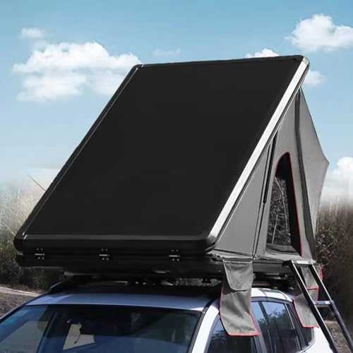 MOLVUS Triangular Roof Top Tent, Folding Hard Shell Tents for SUV, Camping Self-Driving Tent, Fast Easy Pop Up Van Tent, SUV Roof Tent, Truck Lorry Rooftop Tent, Quick Extension in 3 Seconds