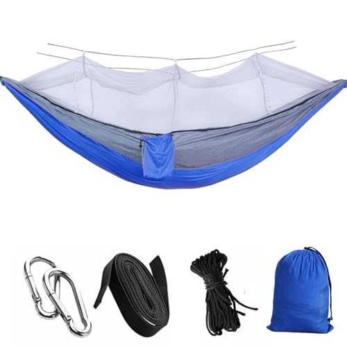 VNSMM Outdoor Camping Accessories Outdoor Camping Hammock 1-2 Person Go Swing With Mosquito Net Hanging Bed Tourist Sleeping Hammock Camping Hammock(Gray Blue)