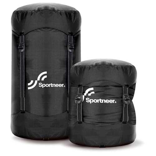 Sleeping Bag Compression Sack, Sportneer Compression Stuff Sack, Water-Resistant & Ultralight Sleeping Bag Stuff Sack - Space Saving Gear for Camping, Hiking, Backpacking (No sleeping bag)