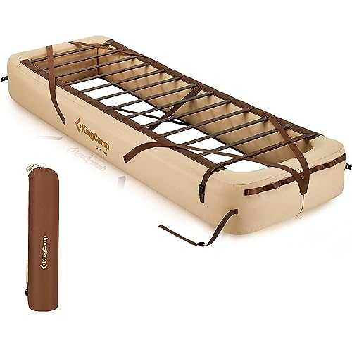 KingCamp OAK Inflatable Bed Base, Bed Frame Portable Inflating, Folding Air Bed Frame, High Air Bed Single Double Adult Guest Bed for Camping Home, 200 x 70 x 25 cm Khaki