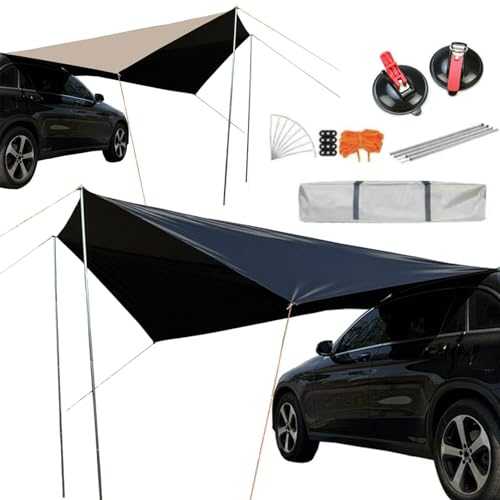 Gdiojnfg Large Waterproof Campervan Sun Canopy Awning, Caravan Canopy Awnings, Car Side Awning, SUV Tailgate Shade Awning Tent, Portable Waterproof Roof Top Tent,Hatchback Canopy Shade For SUV,Minivan