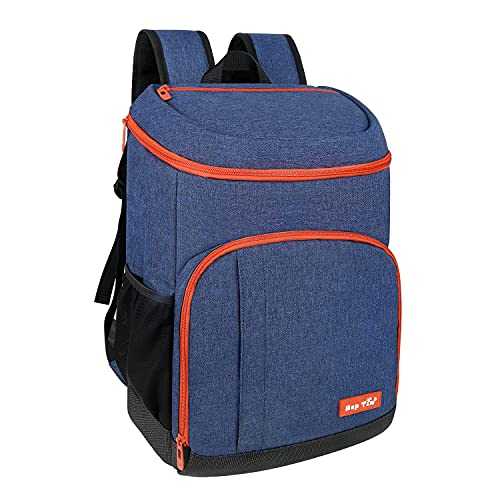 Hap Tim 30 Cans Leakproof Insulated Backpack Cooler Lightweight Soft Cooler Bag Backpack for Picnic,Camping,Hiking,Beach,Fishing,Day Trip or Lunch(Blue2)