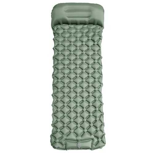 HEADBOARD Ultralight Inflatable Camping Sleeping Pad 190X60cm with Pillow And Built-In Foot Pump, Waterproof Compact Air Mattress for Backpacking, Hiking, Tent, Beach,E,Single