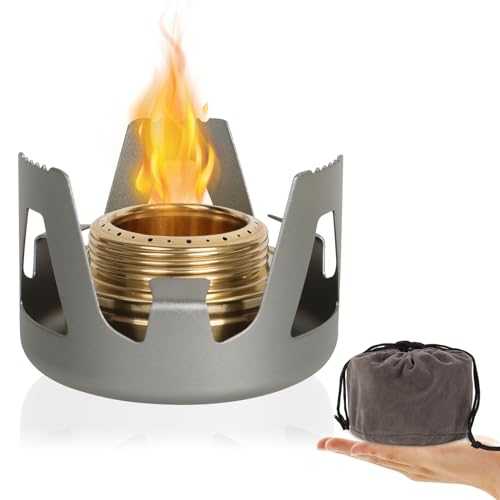 Niuoppy Mini Spirit Burner Alcohol Stove, Ultralight Portable Alcohol Stove Burner, Small Lightweight Camping Stove for Backpacking Hiking Camping (Grey)