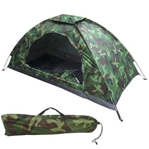 1 Person Backpacking Tent, One Man Tent Waterproof ＆ Sun Resitant 1 Person Backpacking Camouflage Patterns Hiking Lightweight Small Tents With Storage Bag Easy Setup For Camping Hiking