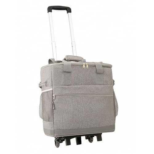 Insulated Rolling Cooler - Leakproof Soft Cooler Bag with Wheels, Portable Collapsible Cooler on Wheels Suitable for Shopping Picnic BBQ Beach