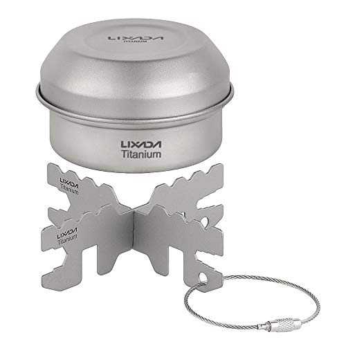 Alcohol Stove, Portable Mini Titanium Alcohol Stove with Lid
