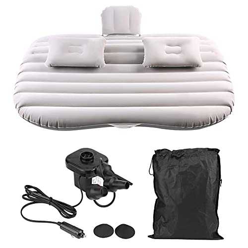Ejoyous Car Inflatable Mattress, SUV Air Mattress Car Bed Thickened and Universal Fit Auto Mattress with Pump for Travel Camping Use (Silver Gray)