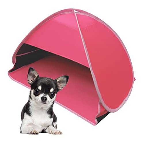 HACRAHO Mini Head Shelter Tent, 1 Pack Foldable Pop Up Beach Tent Sun Shelter for Anti-UV Pet Beach Sun Shelter for Outdoor Camping Picnic Beach, Rose Red-vinyl L