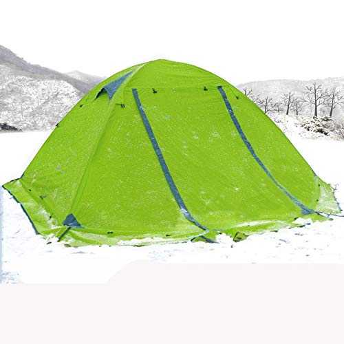 Winter Tent with Snow Skirt!2-3Persons Aluminum Pole Double Layer 2Doors Windproof Big Rain Proof Professional Camping Tent