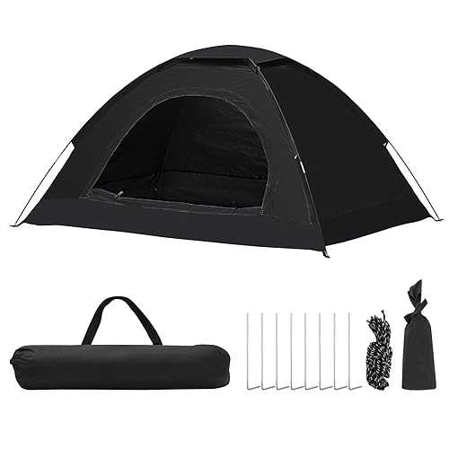 TUKAILAI 3 Man Tent Dome Camping Tent, Waterproof Windproof Anti-UV Tent, Easy Set Up Beach Tent, Tent with Carry Bag for Family Outdoor, Traveling, Hiking, Fishing, Backpacking