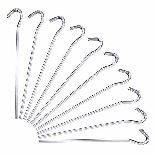 Extra Strong Tent Pegs Metal Heavy Duty Galvanised Ground Pegs Rust Free Tent Hooks Light Weight Camping Pegs For Netting Hiking Outdoor Garden Gazebo Tarpaulin And Traveling (Pack Of 10)