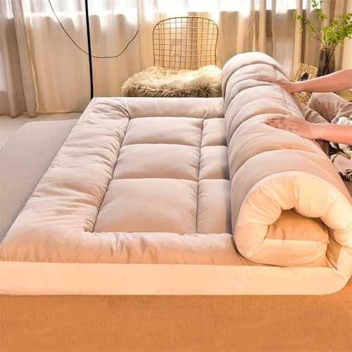 Thick Foldable Floor Futon Mattress for Adults - Portable Camping Bed Roll Up Mat Thicken Sleeping Pad - Comfortable Floor Mattress for Travel and Home Use