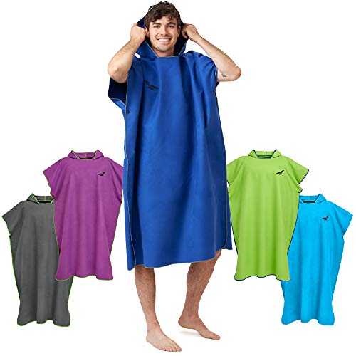 Fit-Flip Changing Robe - Microfibre Swim and Surf Poncho – Beach Robes Adult - Quick Dry Hooded Swimming Towel for Men and Women