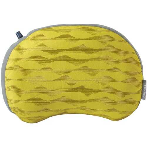 Therm-a-Rest Air Head Inflatable Camping and Travel Pillow, Yellow Mountains, Regular