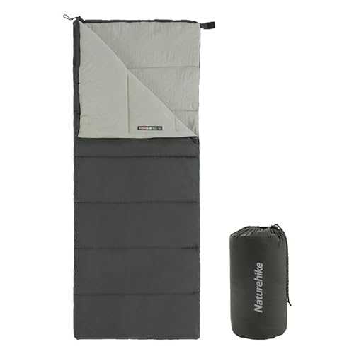 Naturehike Sleeping Bag for Adults,Lightweight 3 Season Rectangular Sleeping Bag (Grey)