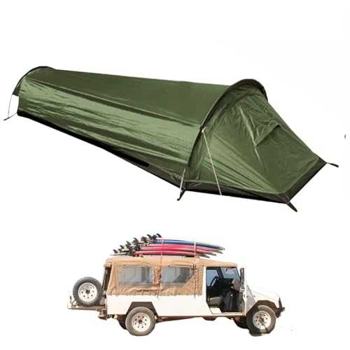 Bivy Tent - Sleeping Bag Tent, Onne-Person Tents | Lightweight Camping Shelter Waterproof Outdoor Equipment for Hiking, Ground Nails, Outer Bag, Accessory Bag, and Guylines Included, Black
