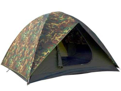 NTK Hunter GT | Outdoor Dome Woodland Camo Camping Tent 100% Waterproof 2500mm, Easy Assembly, Durable Fabric Full Coverage Rainfly - Micro Mosquito Mesh