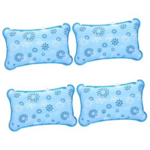 Garneck 4pcs Ice Pillow Bed Pillows Travel Pillow Pool Party Prop Inflatable Pillow Camping Pillow Ultralight Pillow for Summer Inflatable Sleep Pillow Waterproof Polyester Surface