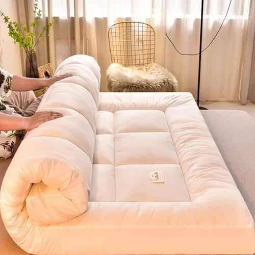 Japanese Roll up Mattress, Futon Sofa Bed, Folding Mattress, Tatami Mattress, Futon Double Single, Floor Mattress, Tatami Mat for Guests, Dormitories, Camping, Sofas, Loungers(White,150x200cm)