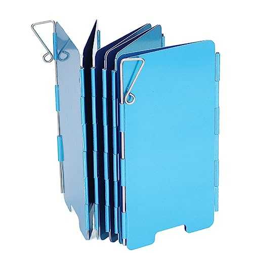SUNGOOYUE Folding Camping Stove Windscreen, 9 Plates Lightweight Portable Aluminum Outdoor Camping Stove Windshield for Camping Picnic Backpacking