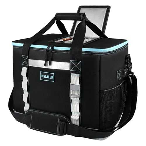 INSMEER 48L Large Cool Bag with Easy Top Access Opening, 65 Cans Foldable Cooler Bag, XXL Waterproof Cool Bag, Insulated Bag for Camping, Picnic, Beach, Hiking, Family Outdoor Activities, Festival