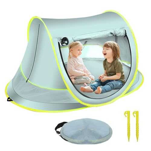 Pop Up Beach Tent,1-3 Person Portable Sun Shelter Tent, Automatic Lightweight Portable Outdoor Beach Tent,Waterproof Windproof Anti-UV Camping Tent for Picnic,Beach,Garden (Blue)