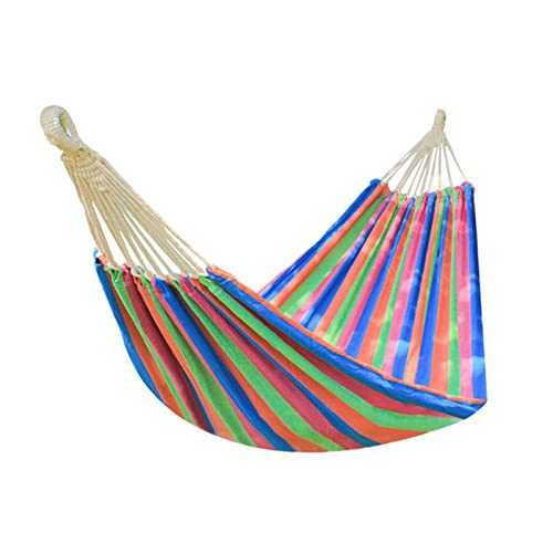 Portable Cotton Camping Hammock - Hanging Fabric Hammock for Outdoor Garden, Lightweight & Easy to Set Up, for Relaxation & Adventure