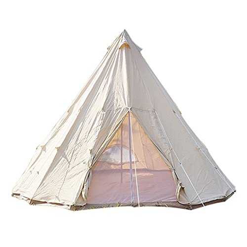 Canvas Indian Tent Tents 3-8 Persons Bell Tents Outdoors Large Glamping Bell Tents for Family Camping Hunting Christmas Party Shelter