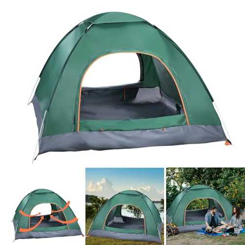 Putentfun Camping Tent Automatic 3 Man Person Instant Tent Pop Up Lightweight Dome Tent 4 Seasons Windproof & Waterproof Camping Tent for Outdoor Camping,Hiking,Beach,Include Carry Bag