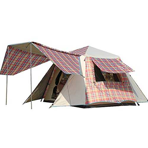 Pop Up Tents with Porch for Camping Waterproof Instant Tent 3-4 Person Double Layer for Family Automatic Tent Easy Setup for Camping Hiking Mountaineering Beach progress