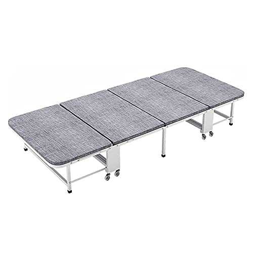 Outdoor Folding Bed Light Folding Bed with Mattress and Soft Foam Wheel Guest Bed with Extra Load Easy Storage for Saving Space for Outdoor Home Office (Size : 1906030) (190 * 70 * 30)