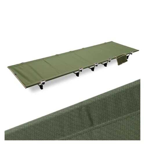 TXLEAPEY Folding Camping Bed Outdoor Folding Cot Camping 185cm Sleeping Aluminium Frame Tent Bed Cot For Outdoor Travel Fishing Office(Green)