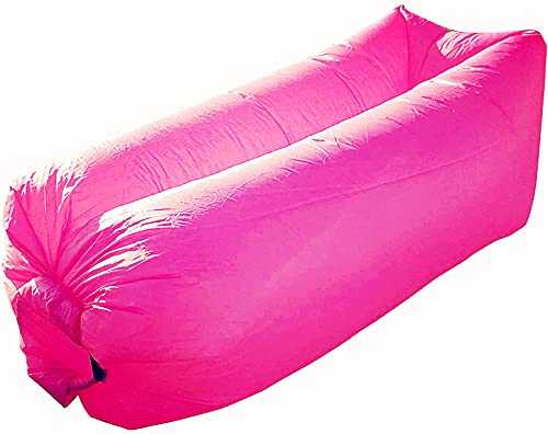 Cshxsfz INFLATABLE LOUNGER AIR SOFA COUCH WITH CARRY BAG ULTRA-LIGHT PORTABLE OUTDOOR FAST INFLATED AIR CHAIR FOR CAMPING PICNIC SWIMMING POOL BEACH BACKYARD TRAVELLING (rose red)