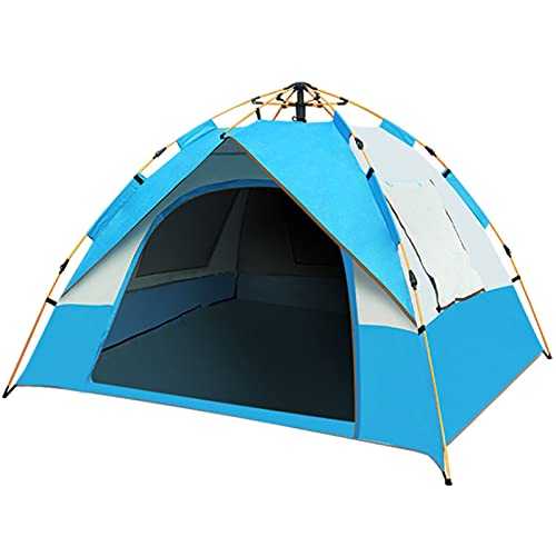 0℃ Outdoor 3-4 Man Pop Up Tent Camping Dome Canopy, Dark Room Family Tent Waterproof Windproof with Top Rainfly, Portable with Carry Bag, Lightweight Backpacking Tent Waterproof Windproof Beach Tent