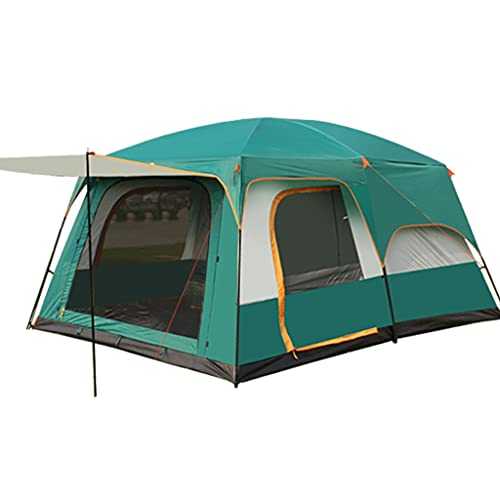 ATAAY Outdoor Tent, Camping Tent 6 Person, Family Tents for Camping Waterproof, Tent With Living Room and Separate Rooms, 4 Season Tents Big Family Shelter (Color : Green)