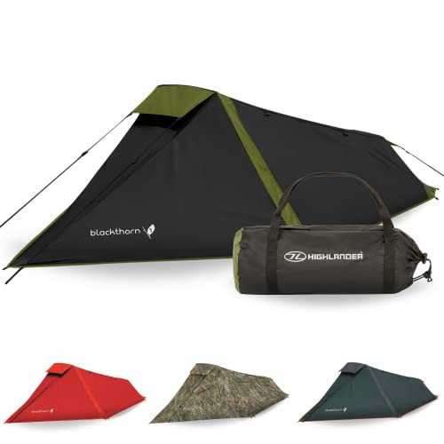 Highlander Blackthorn 1 Person Tent – Lightweight & Waterproof. 4 Season Tent for 1 Person. Quick And Easy Pitch Ultra Low-Profile for Hiking, Fishing, Cyclists & Backpacking