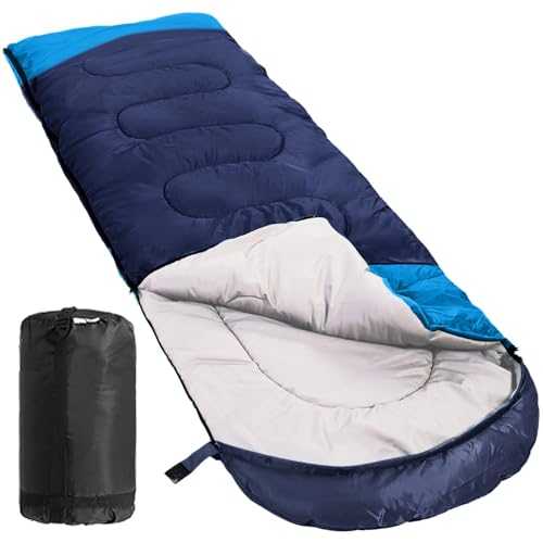 Evolpor 3-4 Season Single Person Warm Sleeping Bag for Camping Lightweight Waterproof Sleeping Bag Ultralight,for Kids Teens Adults in Hiking Backpacking Camping sky blue Indoor Outdoor Use