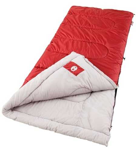 Coleman Sleeping Bag | 30°F Palmetto Sleeping Bag | Cool Weather Sleeping Bag, Red