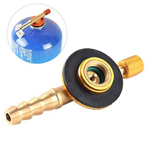 Camping Gas Refill Adapter, Universal Brass Stove Burners Switching Valve Regulator Valve Accessory for Small Cylinders Outdoor Camping (Yellow)