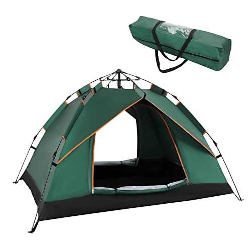 Pop Up Tent 2-3 Person Outdoor Camping Tent Ultralight Dome Tent Sun Shade Sun Shelter with Extended Zippered Porch for Beach Hiking Hunting Fishing