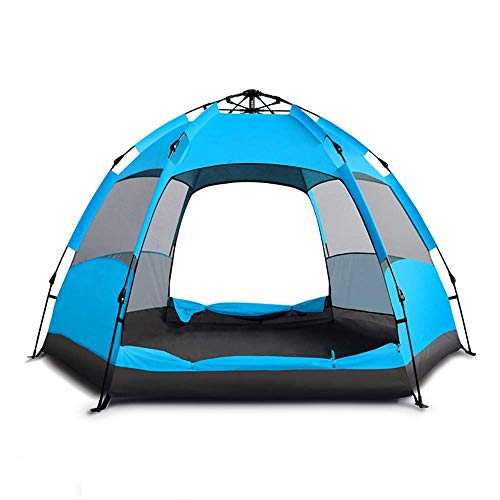 Tent Hexagonal Hydraulic 5 Person Double Dome Tent, 100% Waterproof And Easy To Install Family Camping Tent 78 * 14 * 17CM