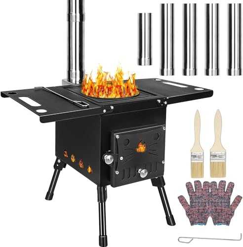 Wood Burning Stove, Portable Tent Stoves, Camping Wood Stove Wood Burning Camp Heater for Tent, Wood Stoves for Home Heating, Warming, Camping, Ice-fishing, Cookout, Hiking, Travel