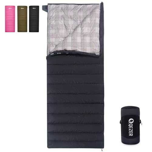 QEZER Down Sleeping Bag,Lightweight Rectangular Sleeping Bag for Adults,Kids,Boys,Girls 3 Seasons Backpacking, Hiking and Camping Outdoor,can be used as the Blanket