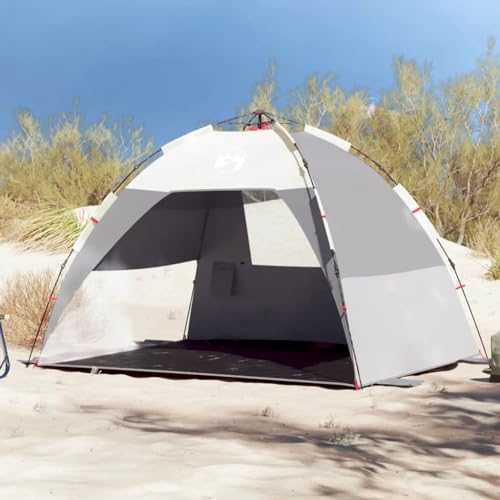 Homgoday Beach Tent 2 Person Waterproof Quick Open Grey Folding Gazebo Garden Tent for Camping, Parties, Weddings, Terrace, Patio, Outdoor, Beach Pergolas